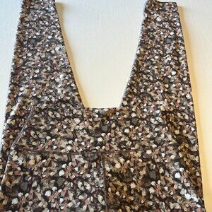 Sage Collective high rise leggings, brown abstract pattern, small